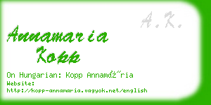 annamaria kopp business card